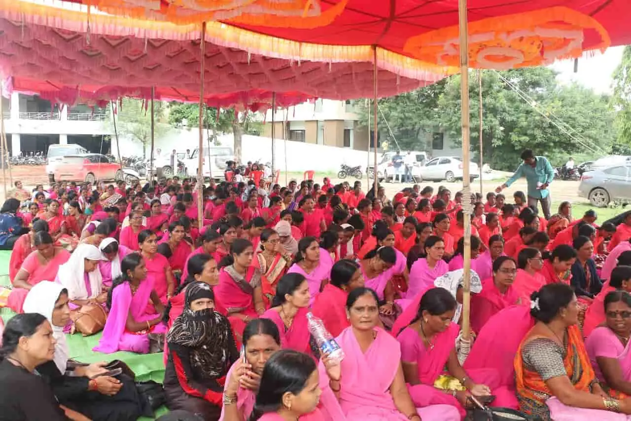 Asha Volunteers and Group Promoters Agitation